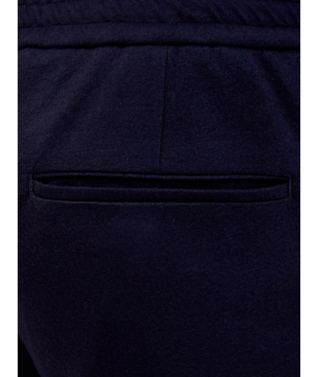 CANALI Синие шерстяные повседневные брюки, фото 5