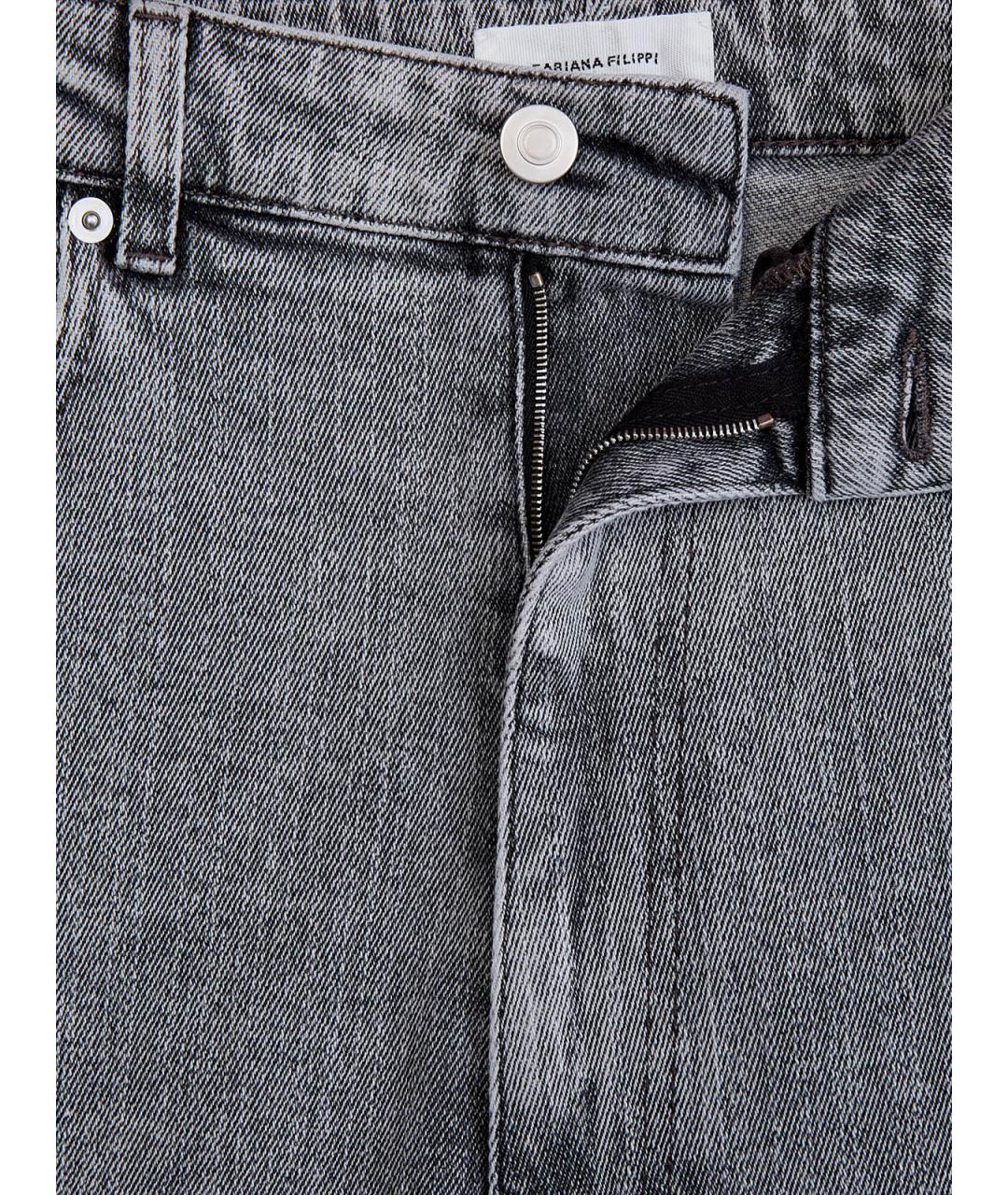 FABIANA FILIPPI Серые хлопковые прямые джинсы, фото 6