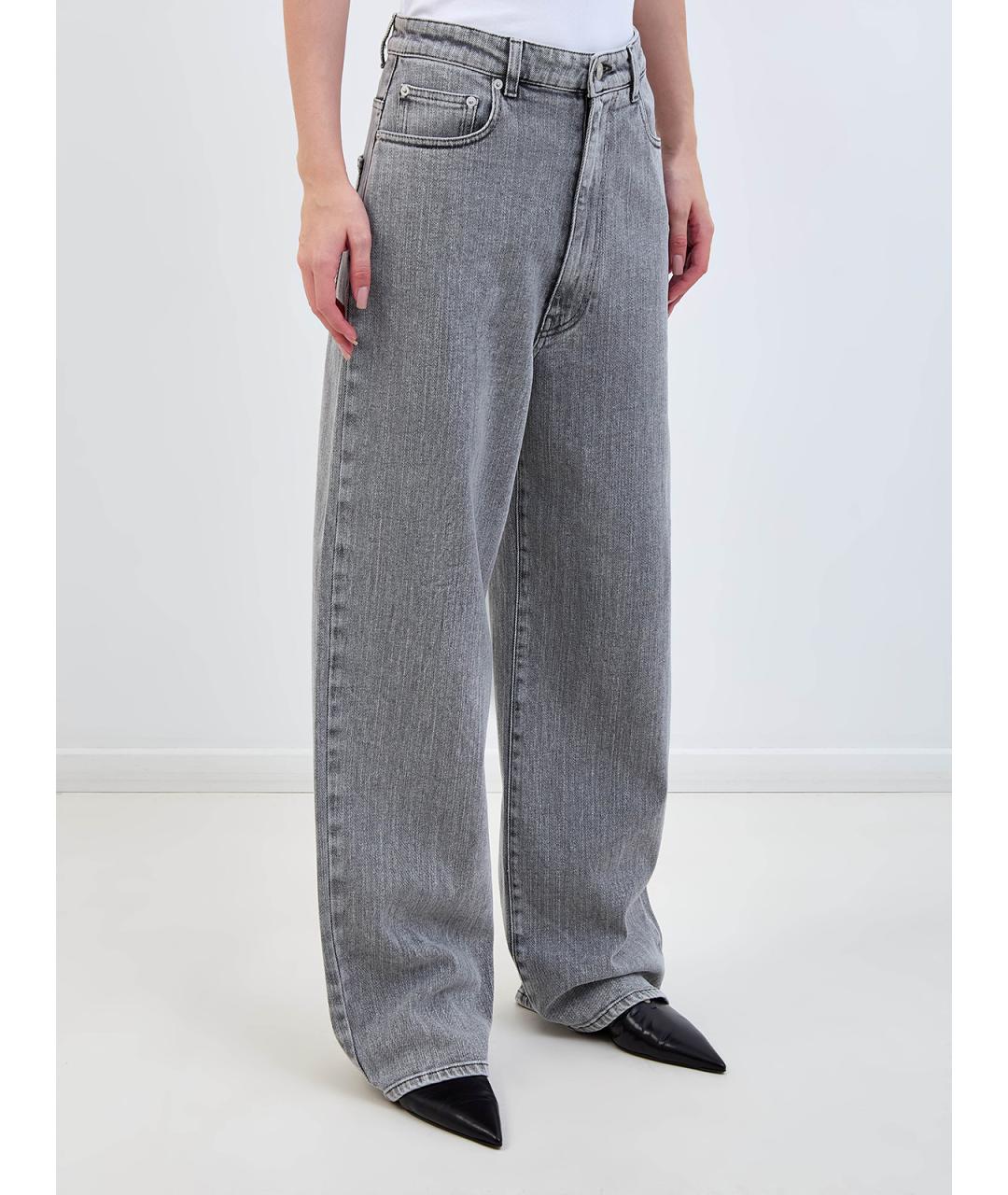 FABIANA FILIPPI Серые хлопковые прямые джинсы, фото 3