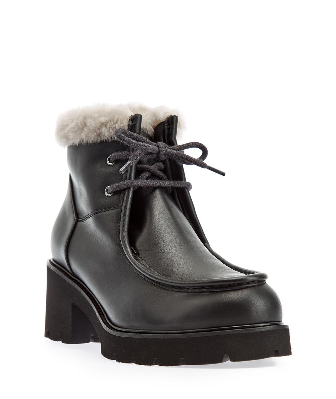 DOUCAL'S Черные кожаные ботильоны, фото 3