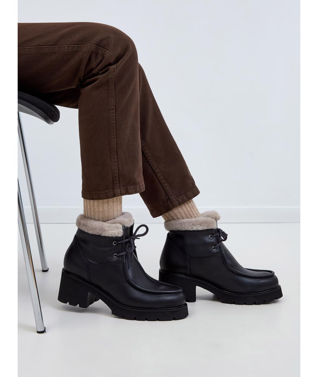 DOUCAL'S Черные кожаные ботильоны, фото 2