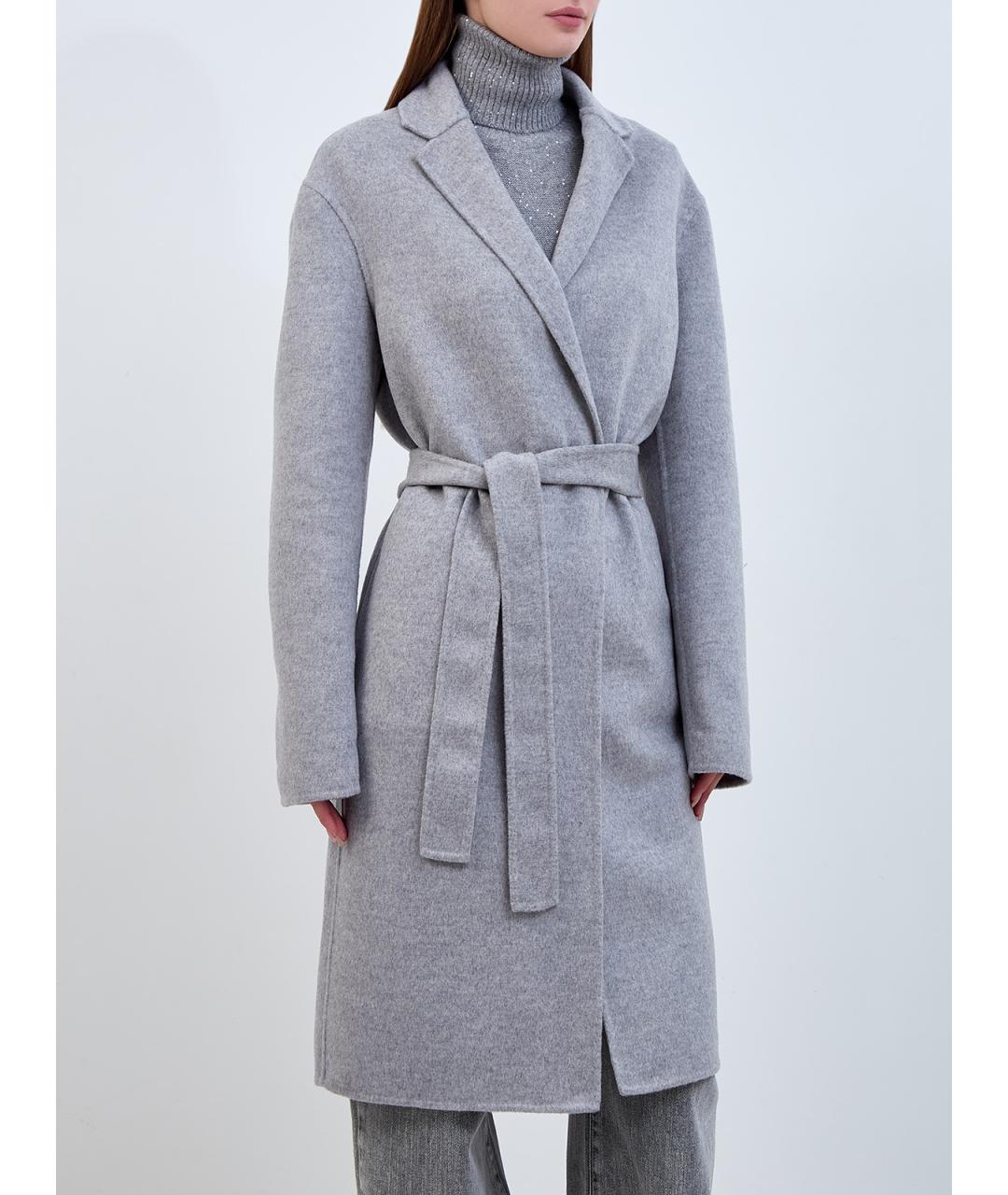 FABIANA FILIPPI Серое шерстяное пальто, фото 3