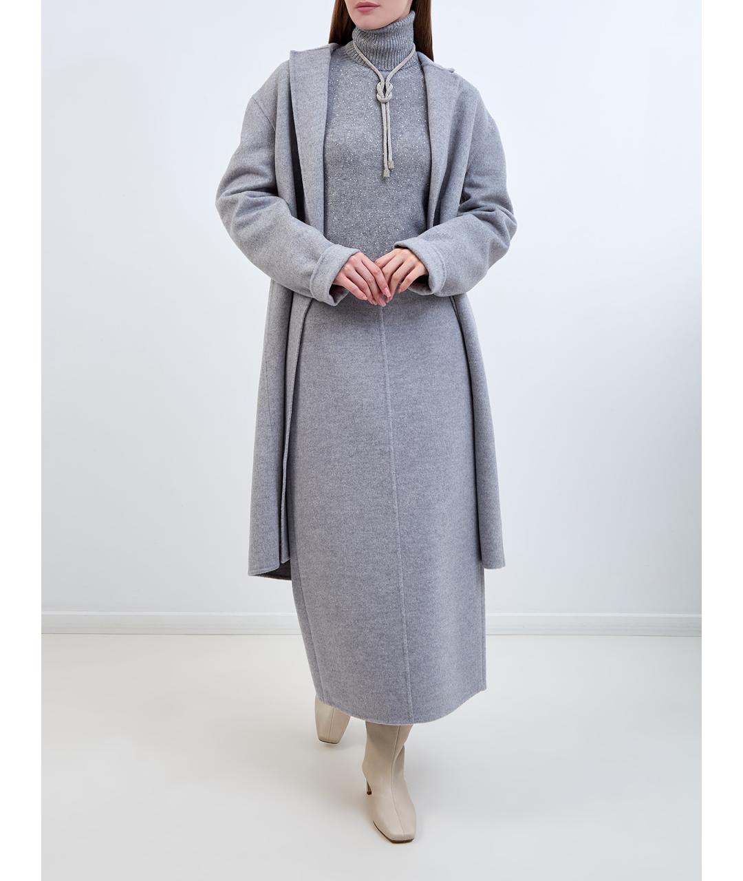 FABIANA FILIPPI Серое шерстяное пальто, фото 2