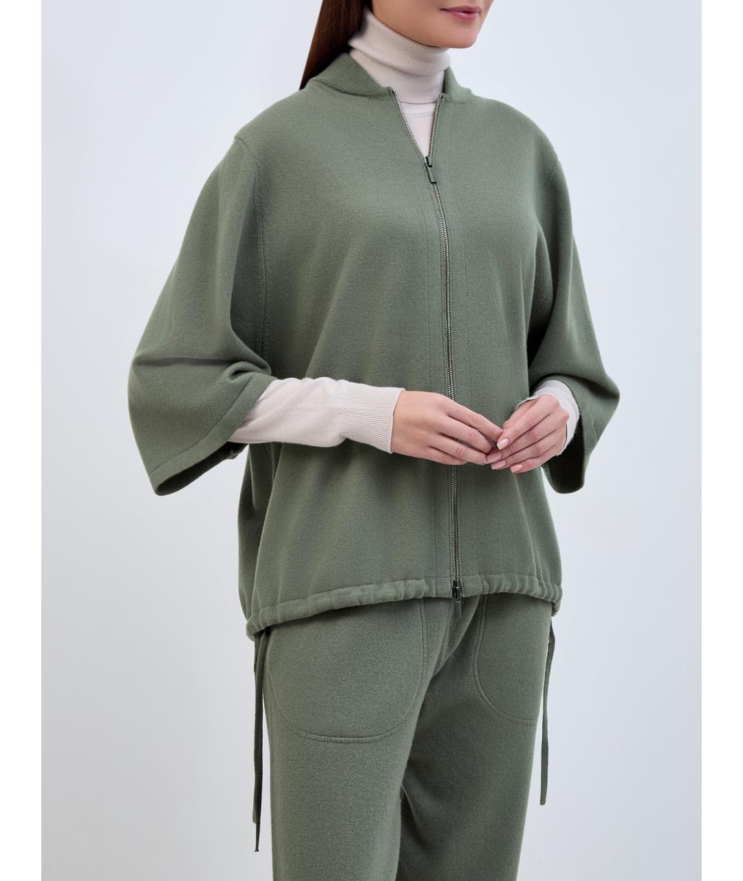 GENTRY PORTOFINO Зеленый шерстяной кардиган, фото 3