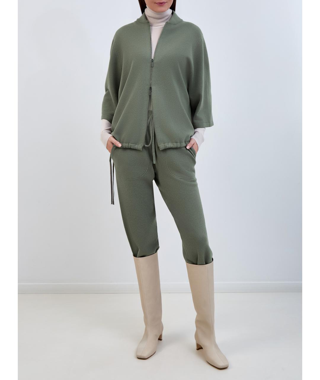 GENTRY PORTOFINO Зеленый шерстяной кардиган, фото 2