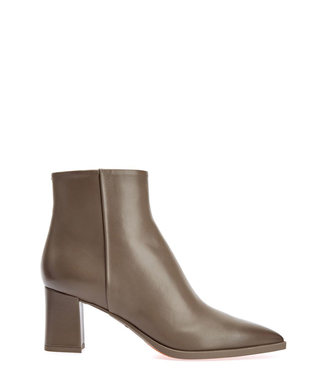 SANTONI Коричневые кожаные ботильоны, фото 1