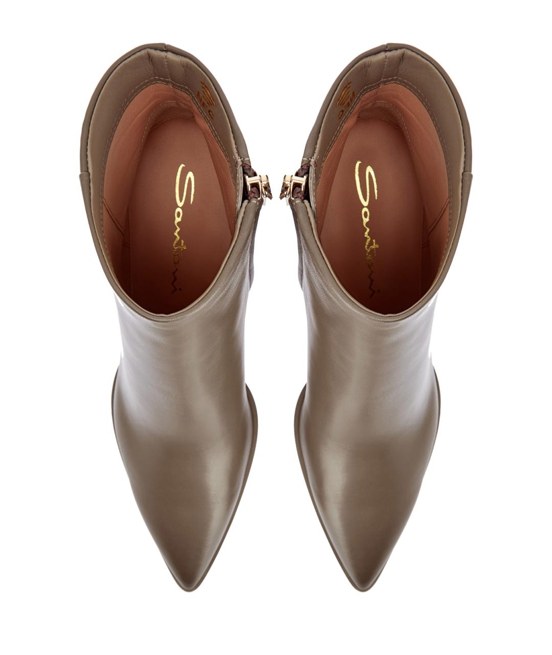 SANTONI Коричневые кожаные ботильоны, фото 5