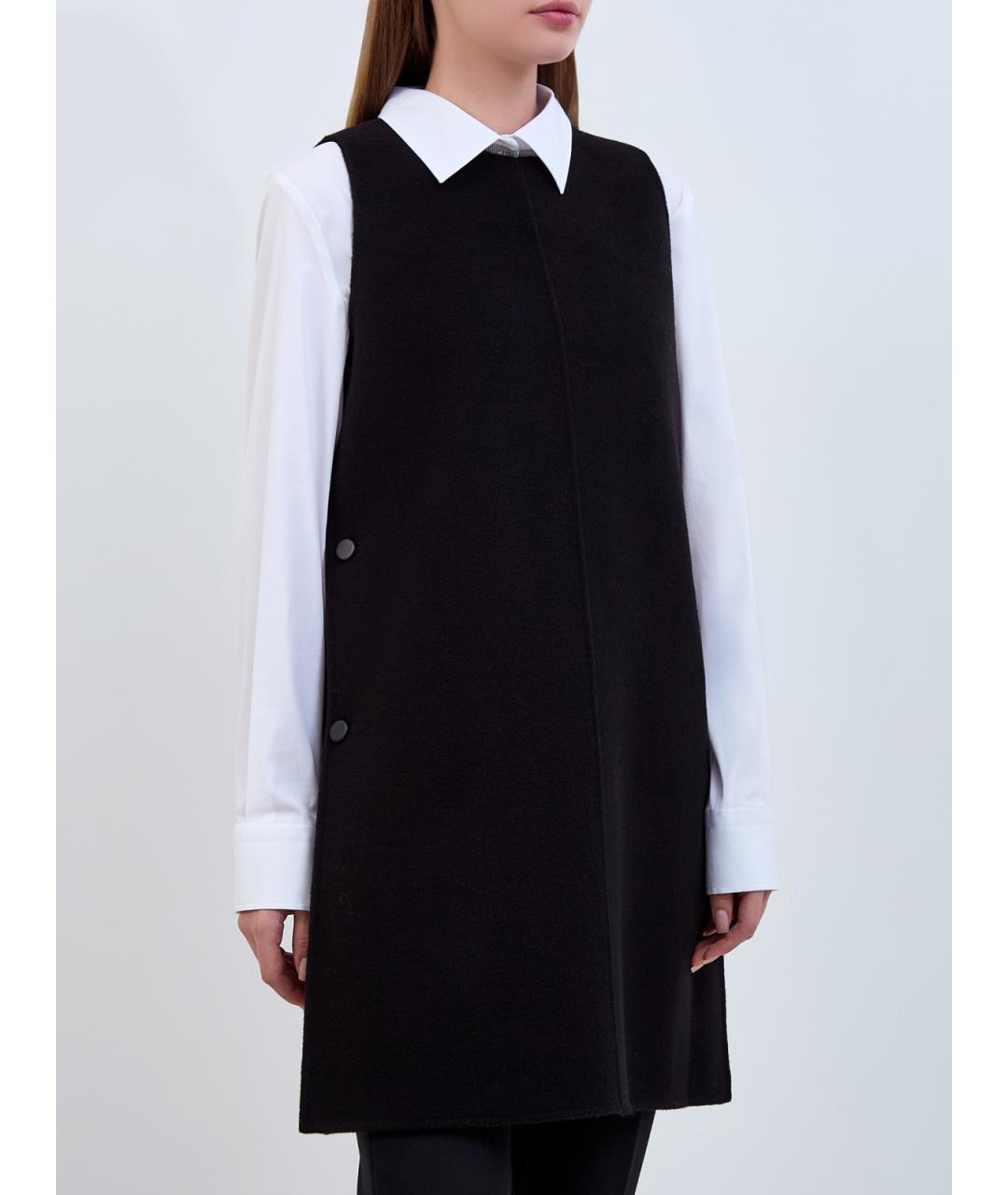 YVES SALOMON Черное шерстяное повседневное платье, фото 3