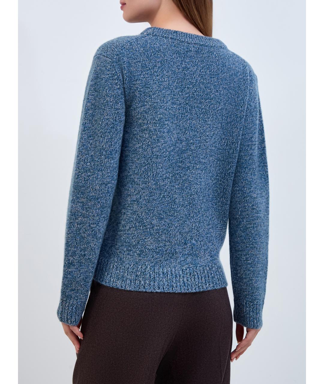 YVES SALOMON Синий кашемировый джемпер / свитер, фото 4