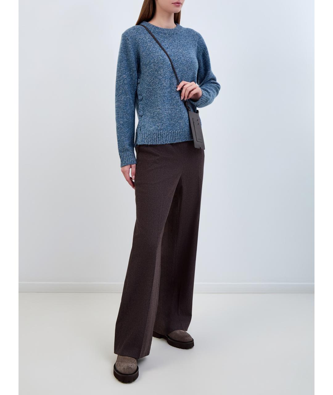 YVES SALOMON Синий кашемировый джемпер / свитер, фото 2