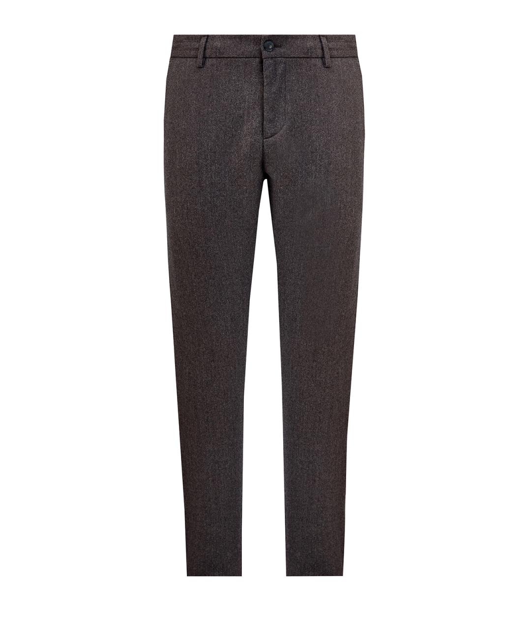 CANALI Коричневые шерстяные повседневные брюки, фото 1