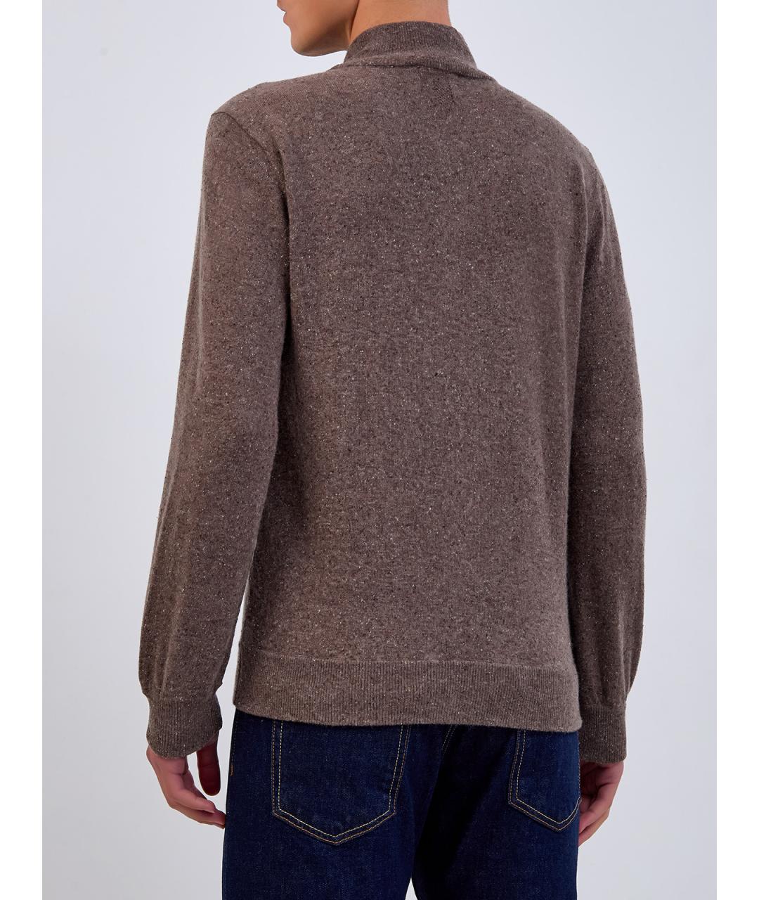 CANALI Коричневый шерстяной джемпер / свитер, фото 4