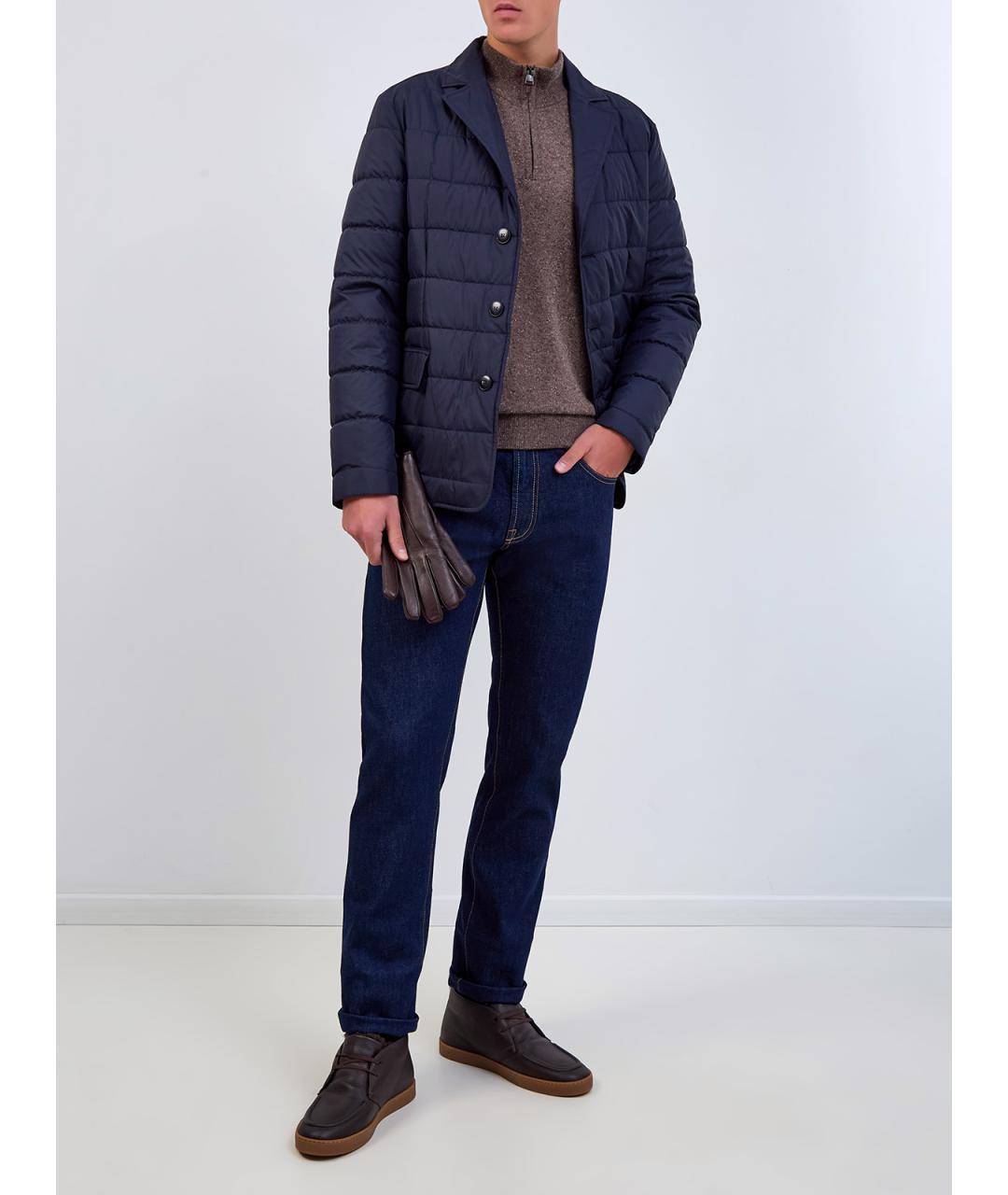 CANALI Коричневый шерстяной джемпер / свитер, фото 2