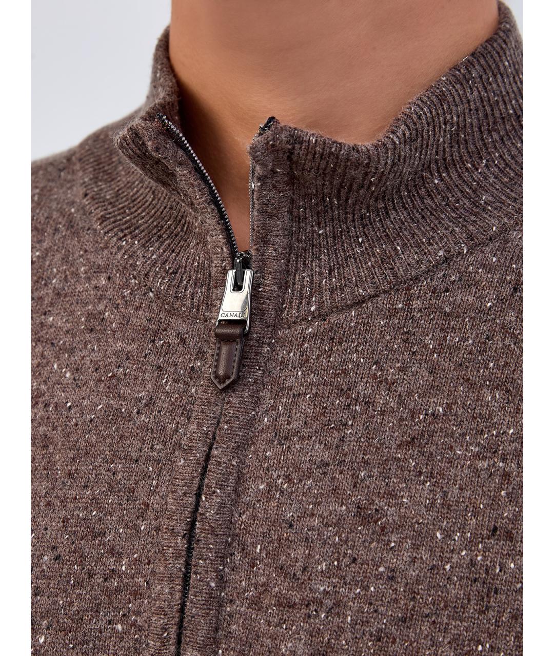 CANALI Коричневый шерстяной джемпер / свитер, фото 5