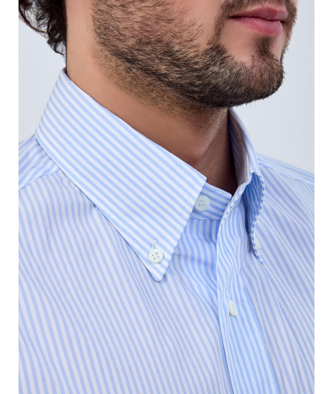 BRUNELLO CUCINELLI Голубая хлопковая кэжуал рубашка, фото 5