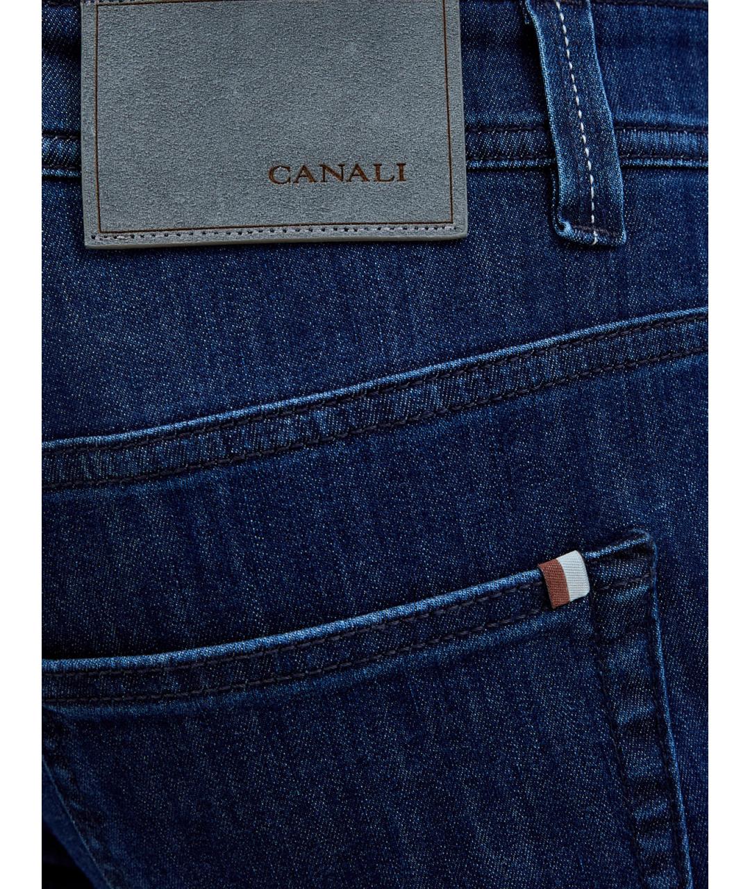 CANALI Синие хлопковые прямые джинсы, фото 5