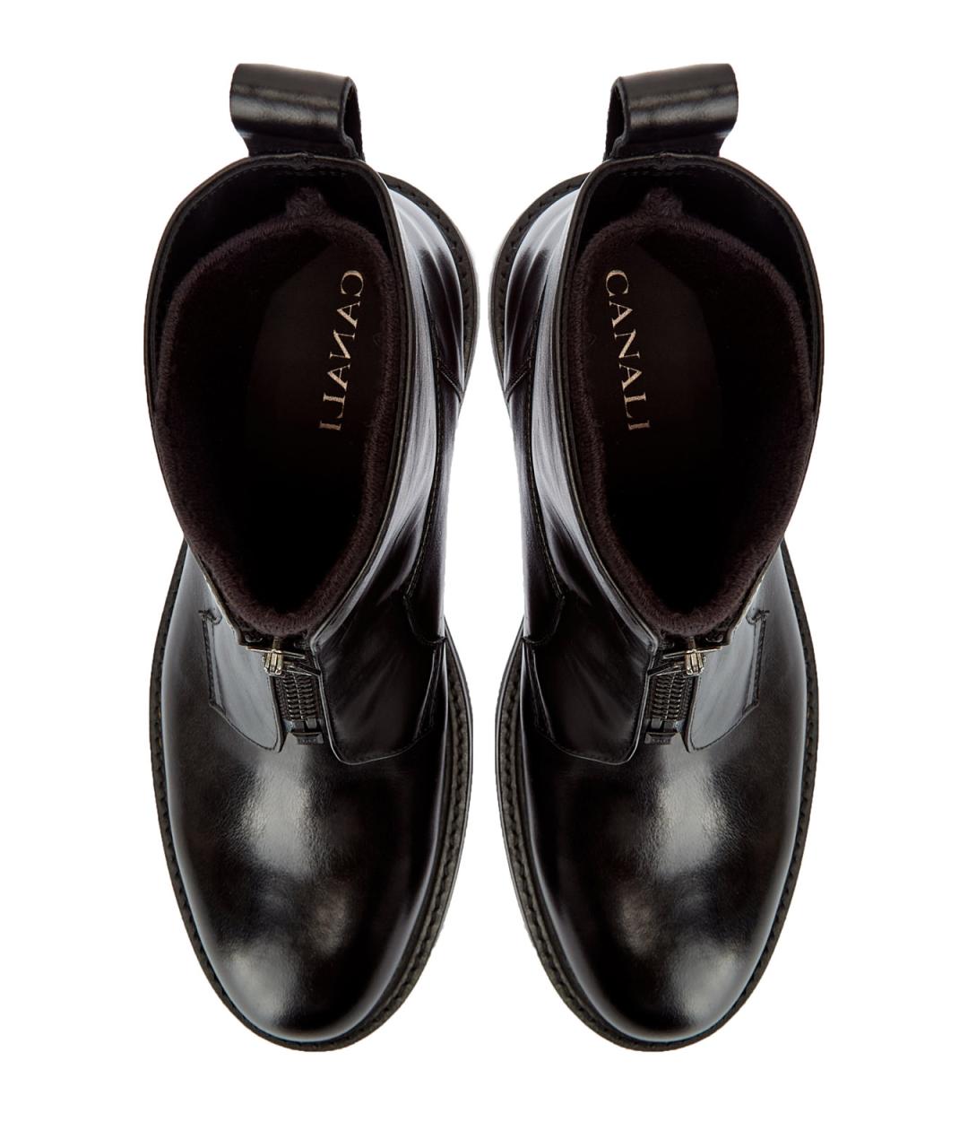 CANALI Черные кожаные высокие ботинки, фото 5