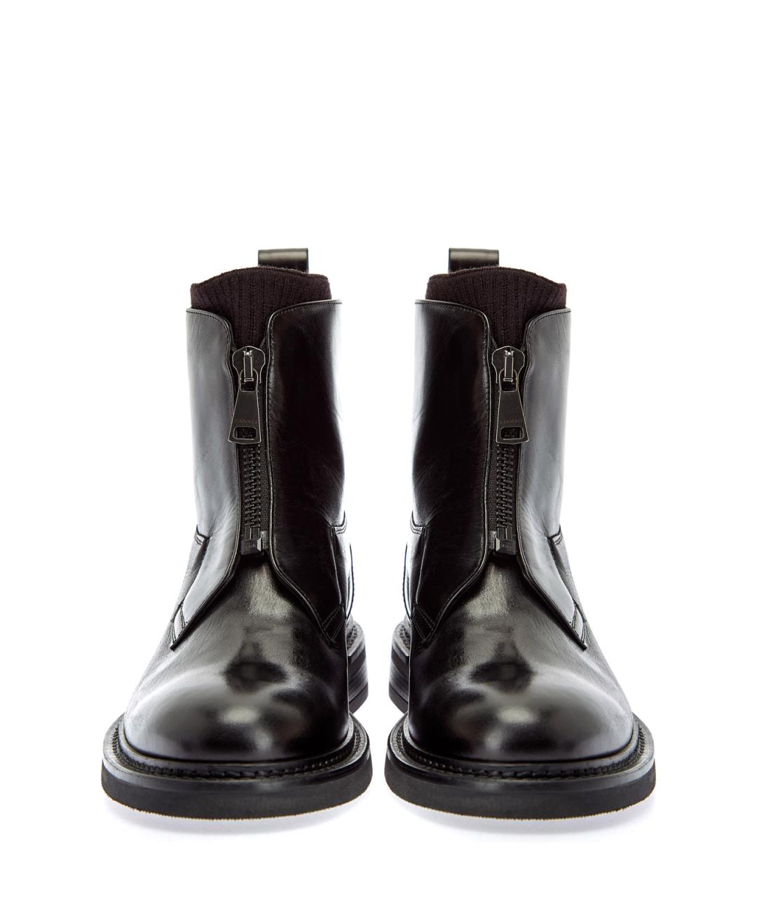 CANALI Черные кожаные высокие ботинки, фото 6