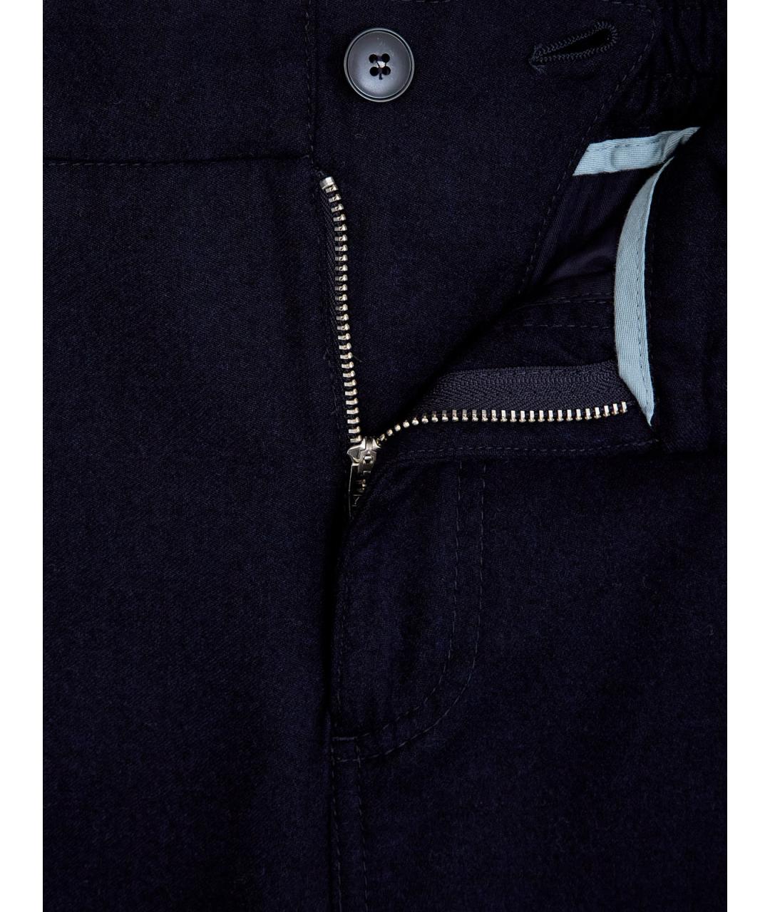 CANALI Синие шерстяные повседневные брюки, фото 6