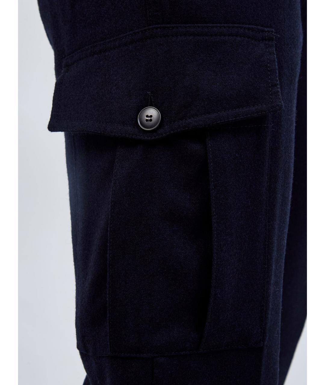 CANALI Синие шерстяные повседневные брюки, фото 5