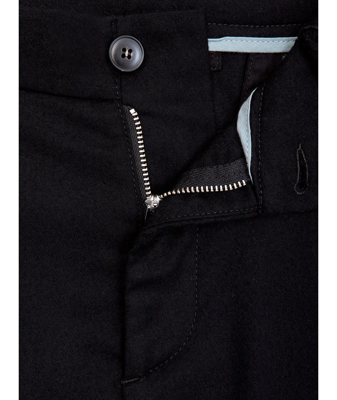 CANALI Черные шерстяные повседневные брюки, фото 6
