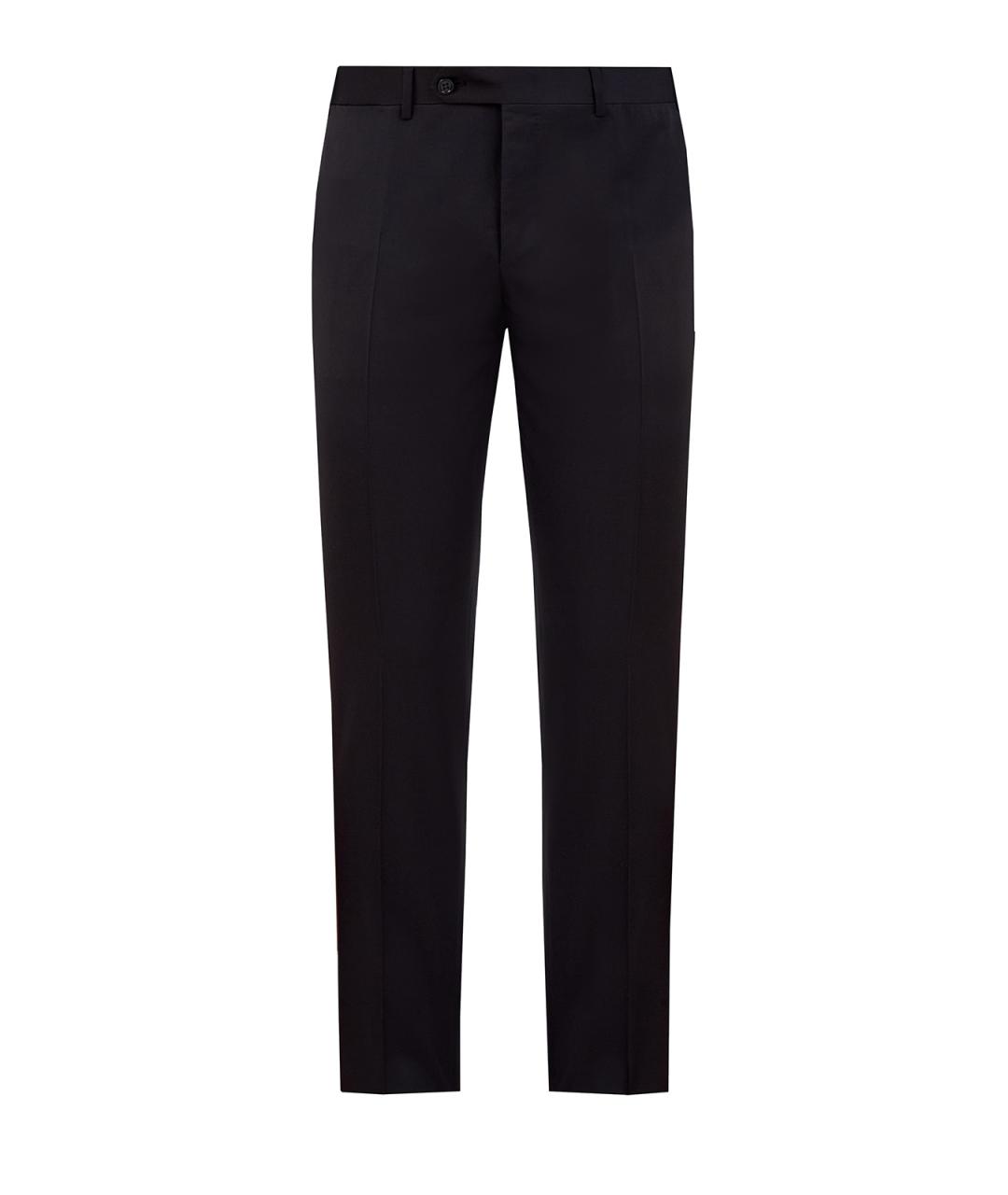 CANALI Черные шерстяные повседневные брюки, фото 1