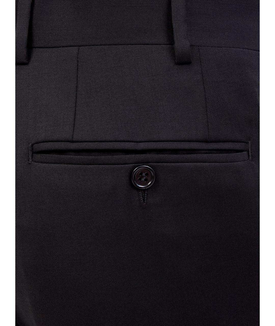 CANALI Черные шерстяные повседневные брюки, фото 5