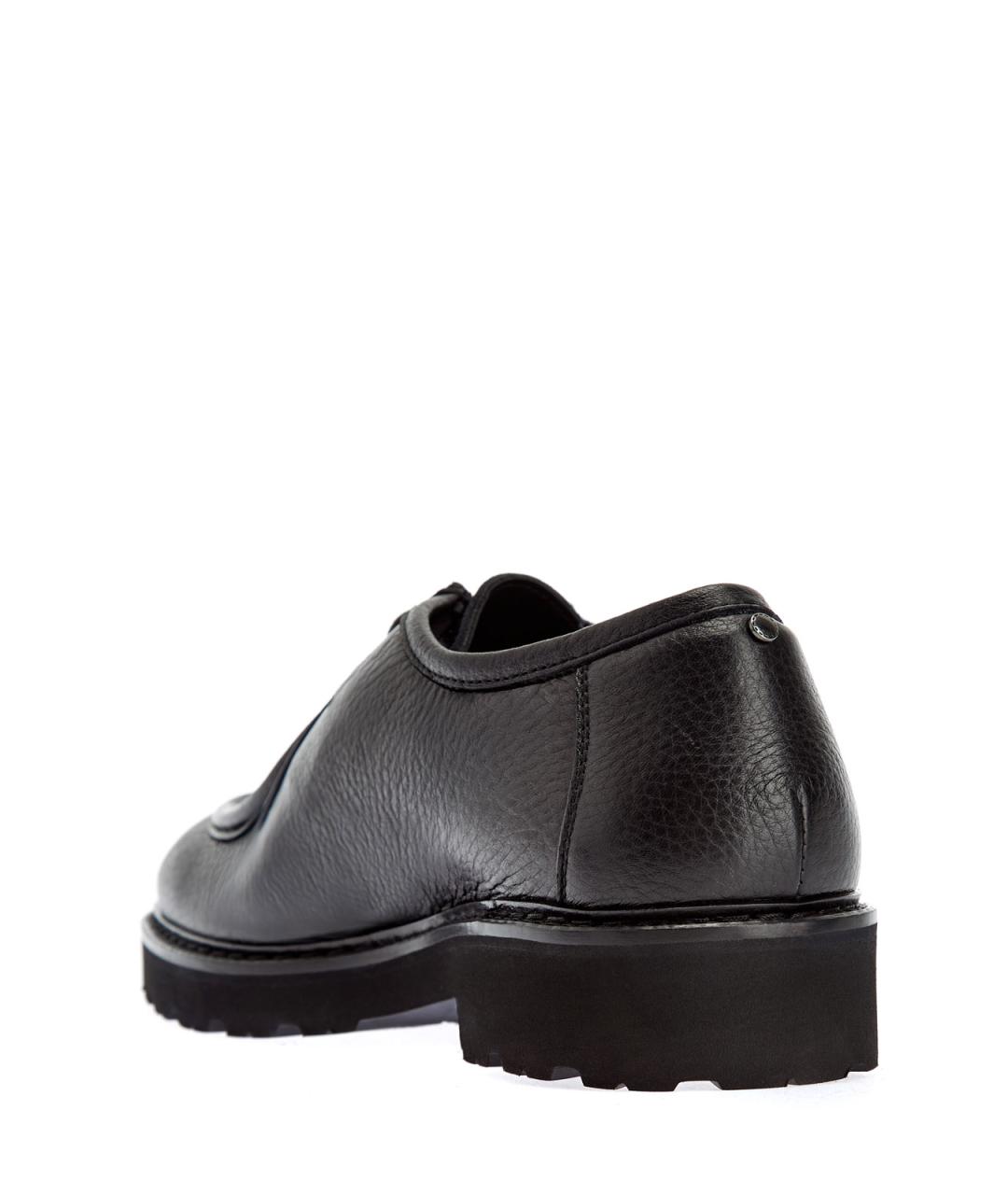 CANALI Черные кожаные низкие ботинки, фото 4