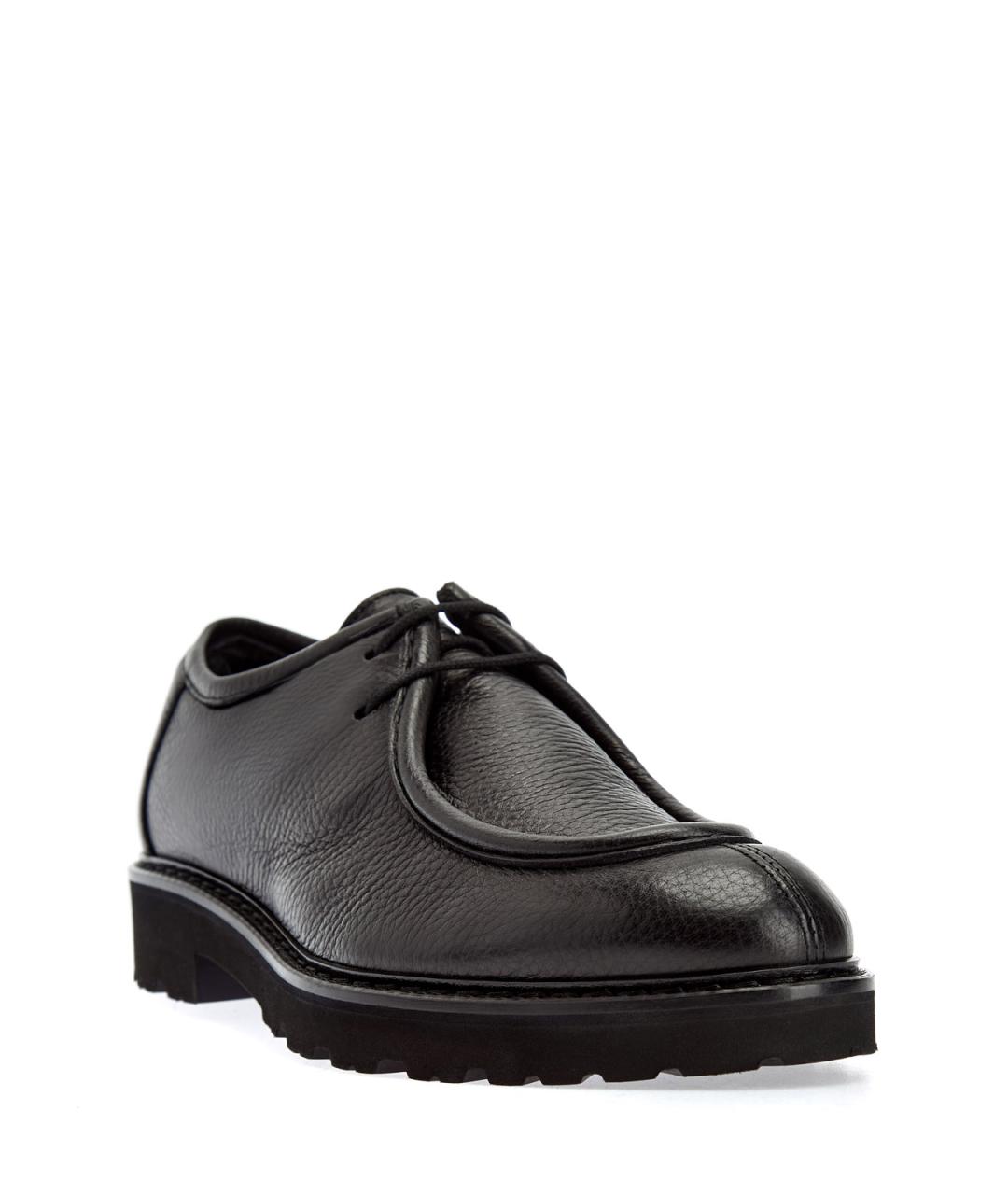 CANALI Черные кожаные низкие ботинки, фото 3