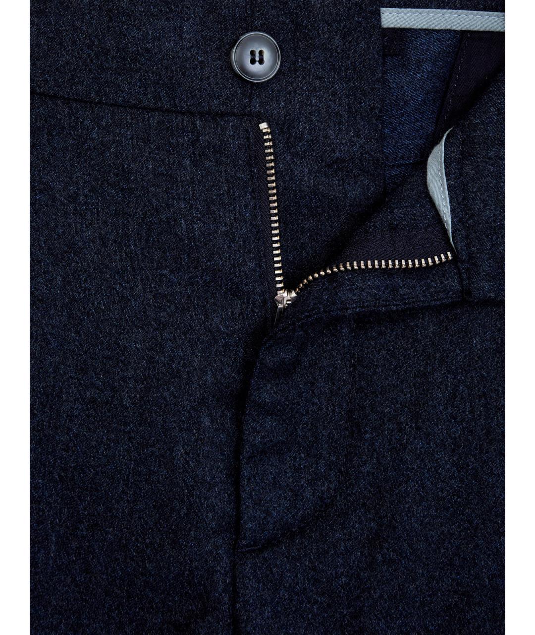 CANALI Синие шерстяные повседневные брюки, фото 6