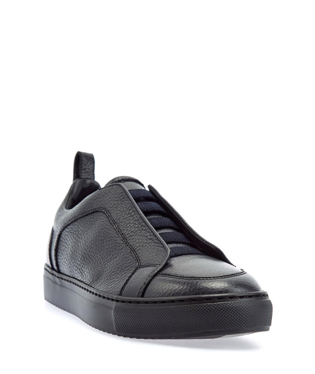 DOUCAL'S Синие кожаные низкие кроссовки / кеды, фото 3