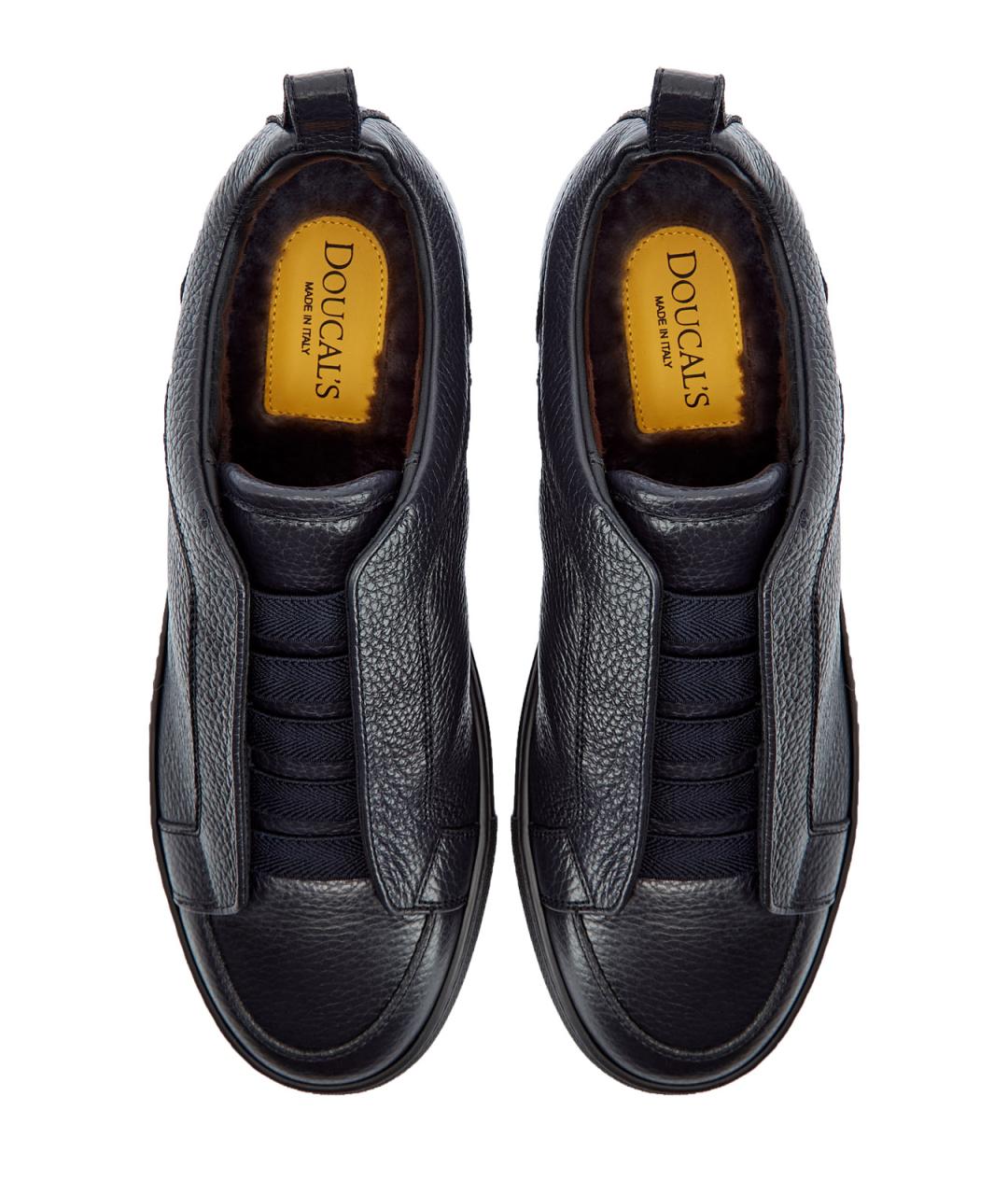 DOUCAL'S Синие кожаные низкие кроссовки / кеды, фото 5