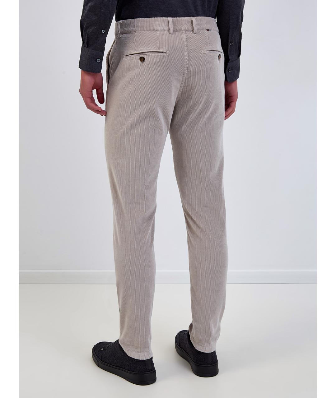 CANALI Бежевые хлопковые повседневные брюки, фото 4