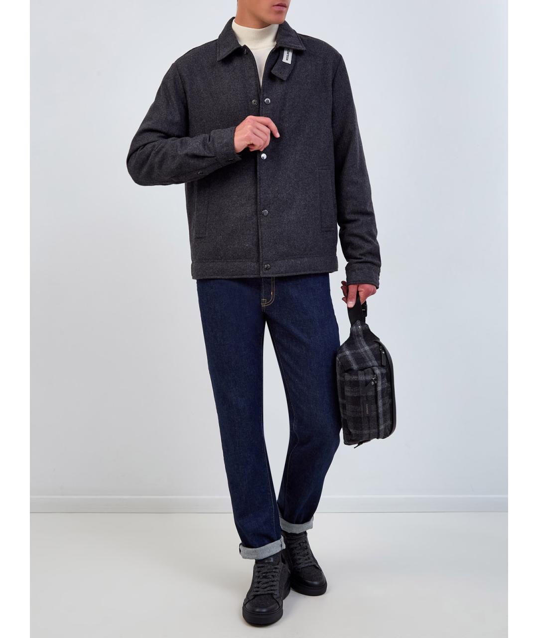 WOOLRICH Серая шерстяная куртка, фото 2