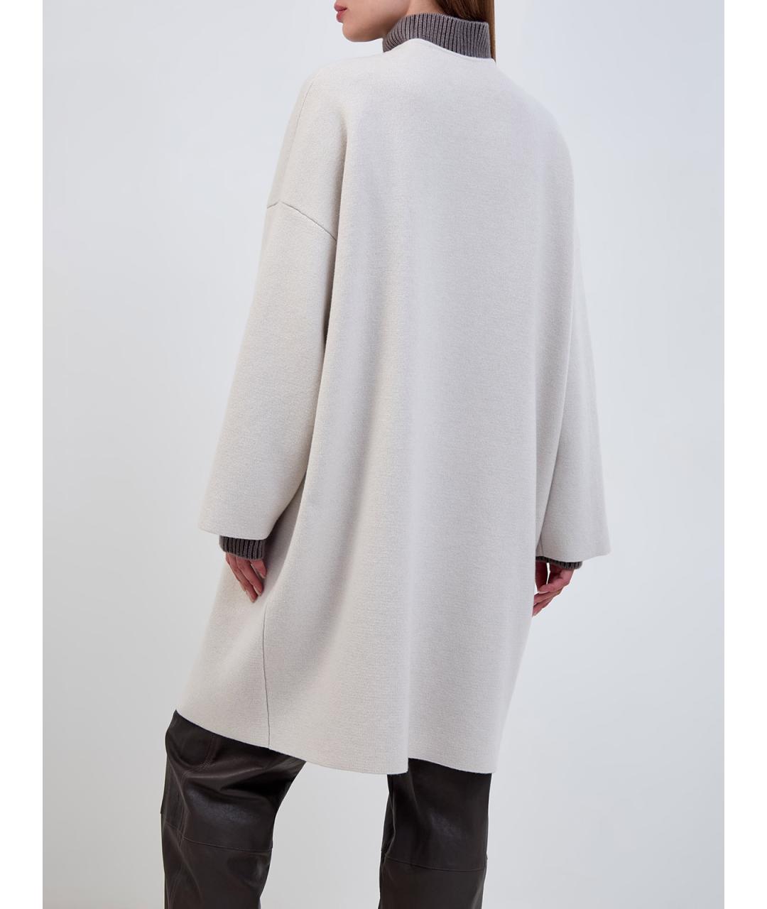GENTRY PORTOFINO Белое кашемировое пальто, фото 4