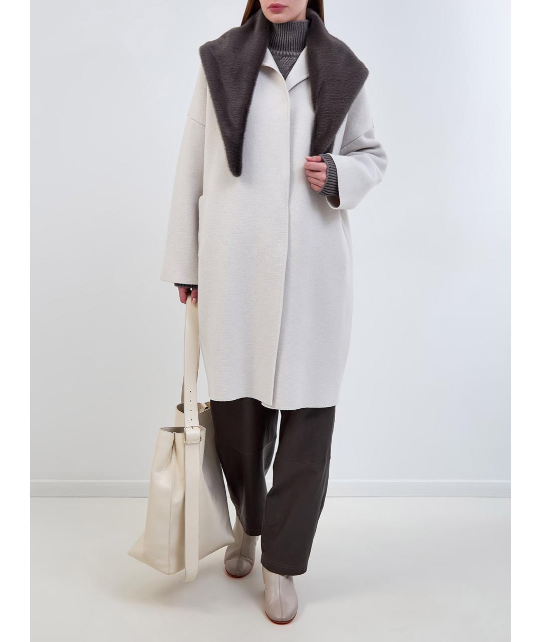 GENTRY PORTOFINO Белое кашемировое пальто, фото 2