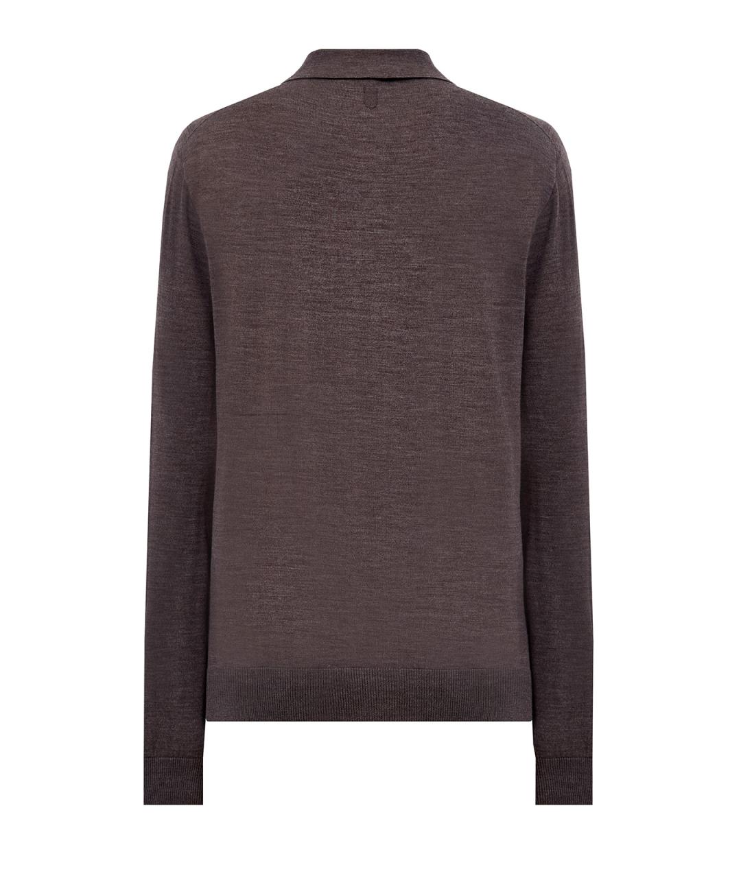 CANALI Коричневое поло с длинным рукавом, фото 2