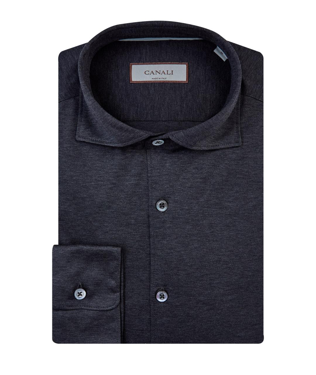 CANALI Серая хлопковая кэжуал рубашка, фото 1