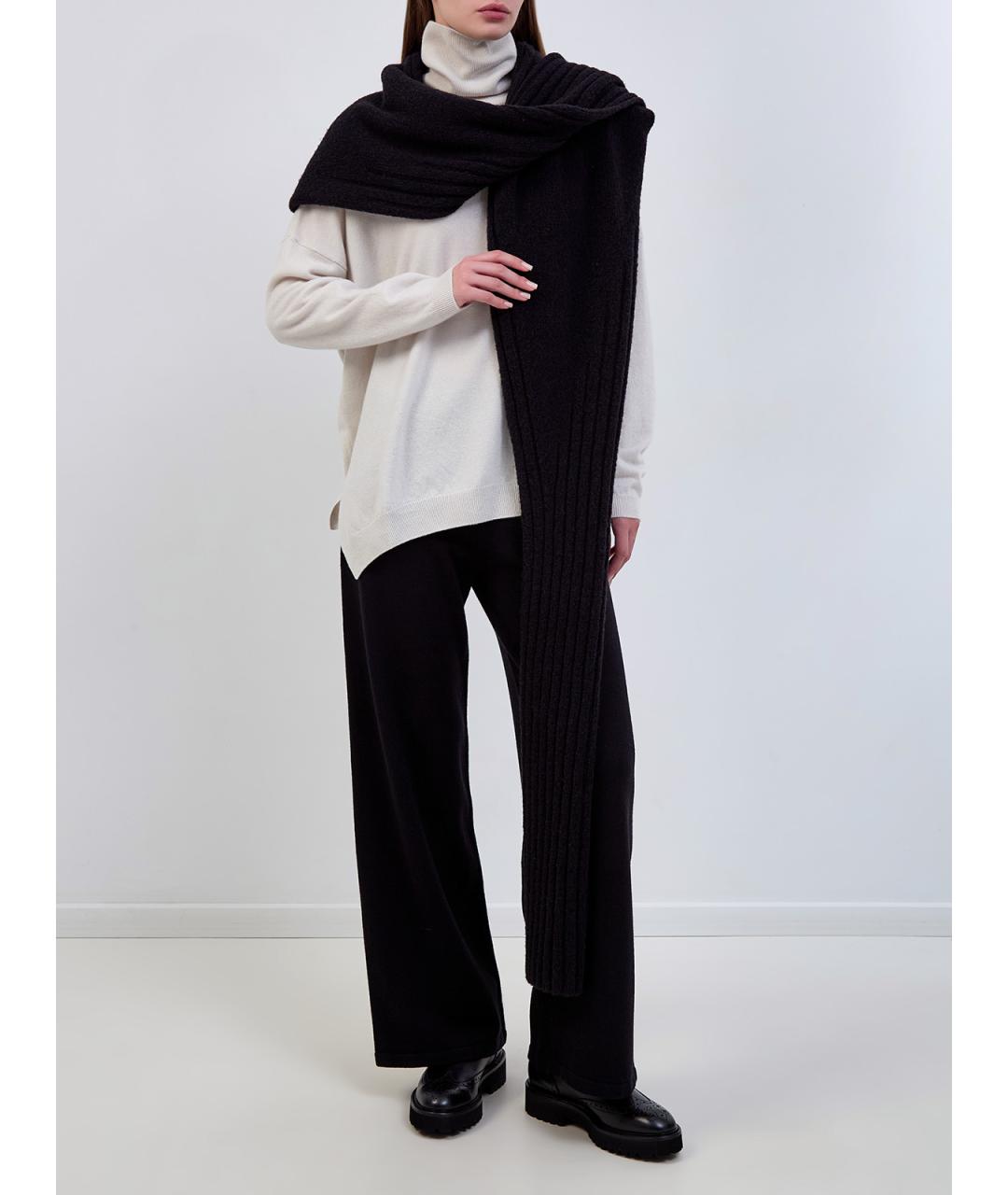 GENTRY PORTOFINO Черные шерстяные брюки широкие, фото 2
