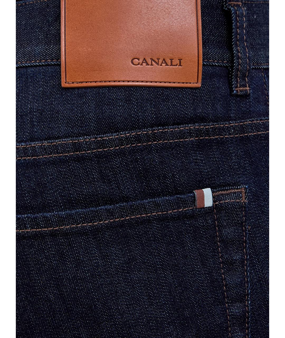 CANALI Синие хлопковые прямые джинсы, фото 5