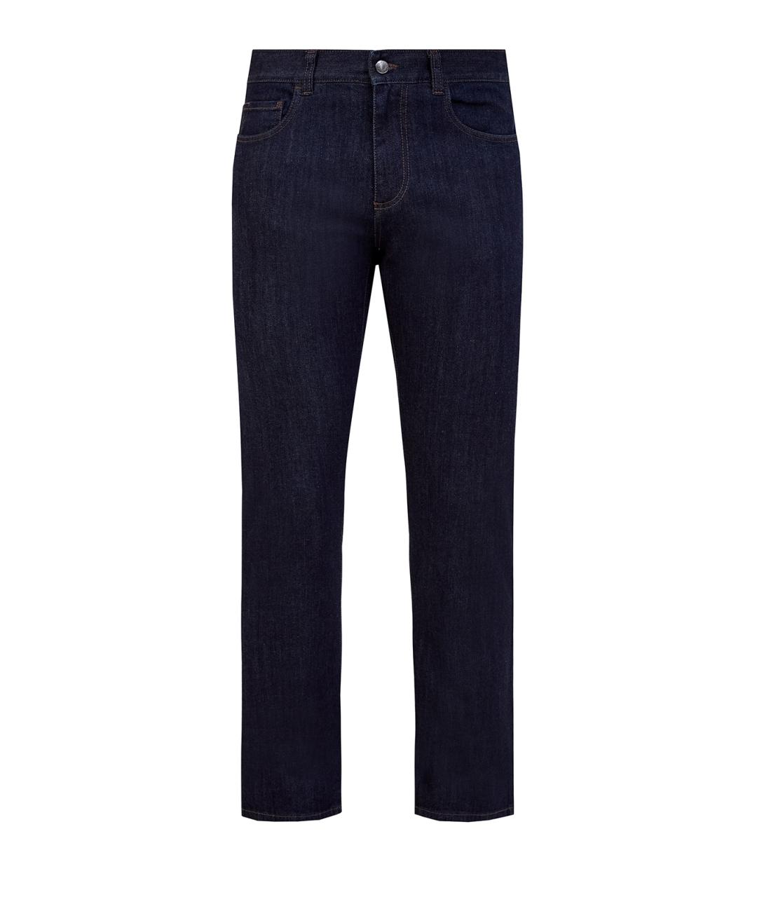 CANALI Синие хлопковые прямые джинсы, фото 1