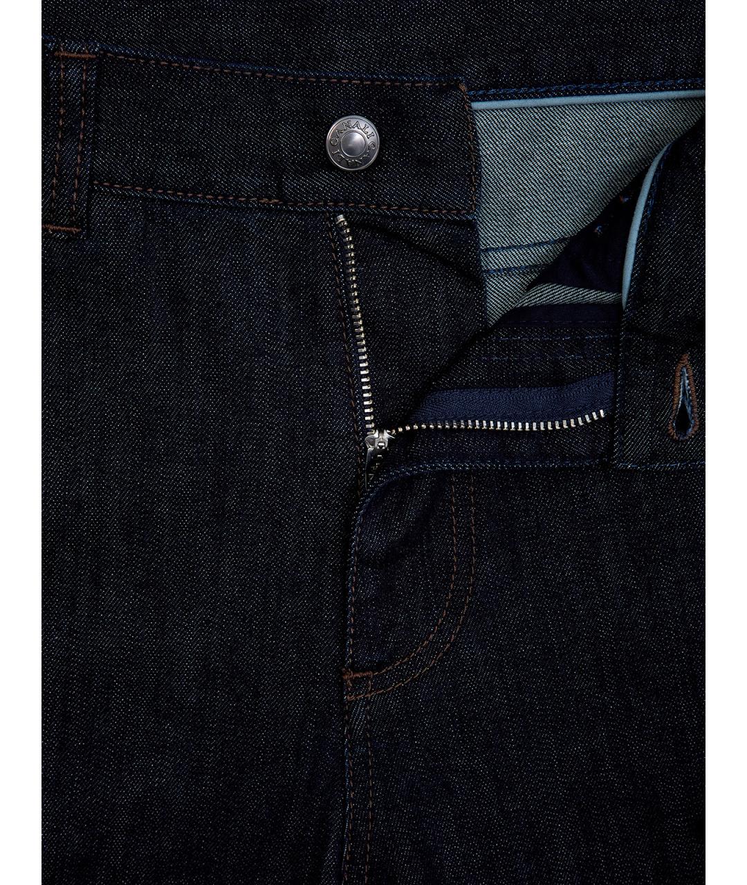 CANALI Синие хлопковые прямые джинсы, фото 6