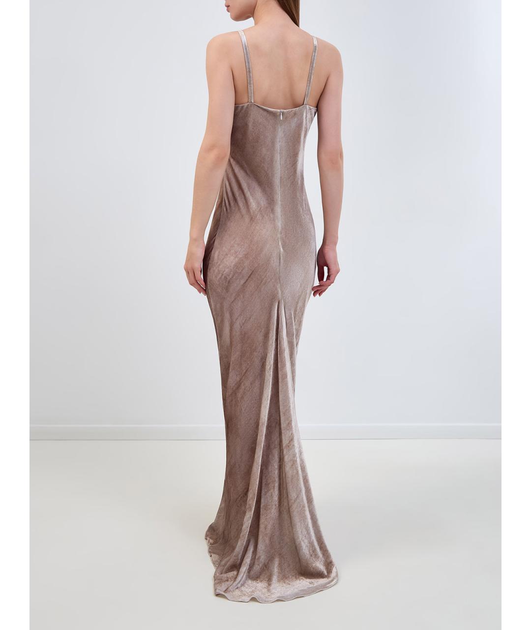 GENTRY PORTOFINO Бежевое вискозное коктейльное платье, фото 4