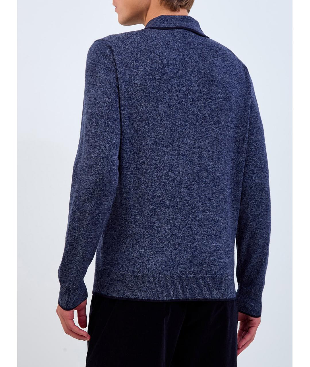 CANALI Синее поло с коротким рукавом, фото 4