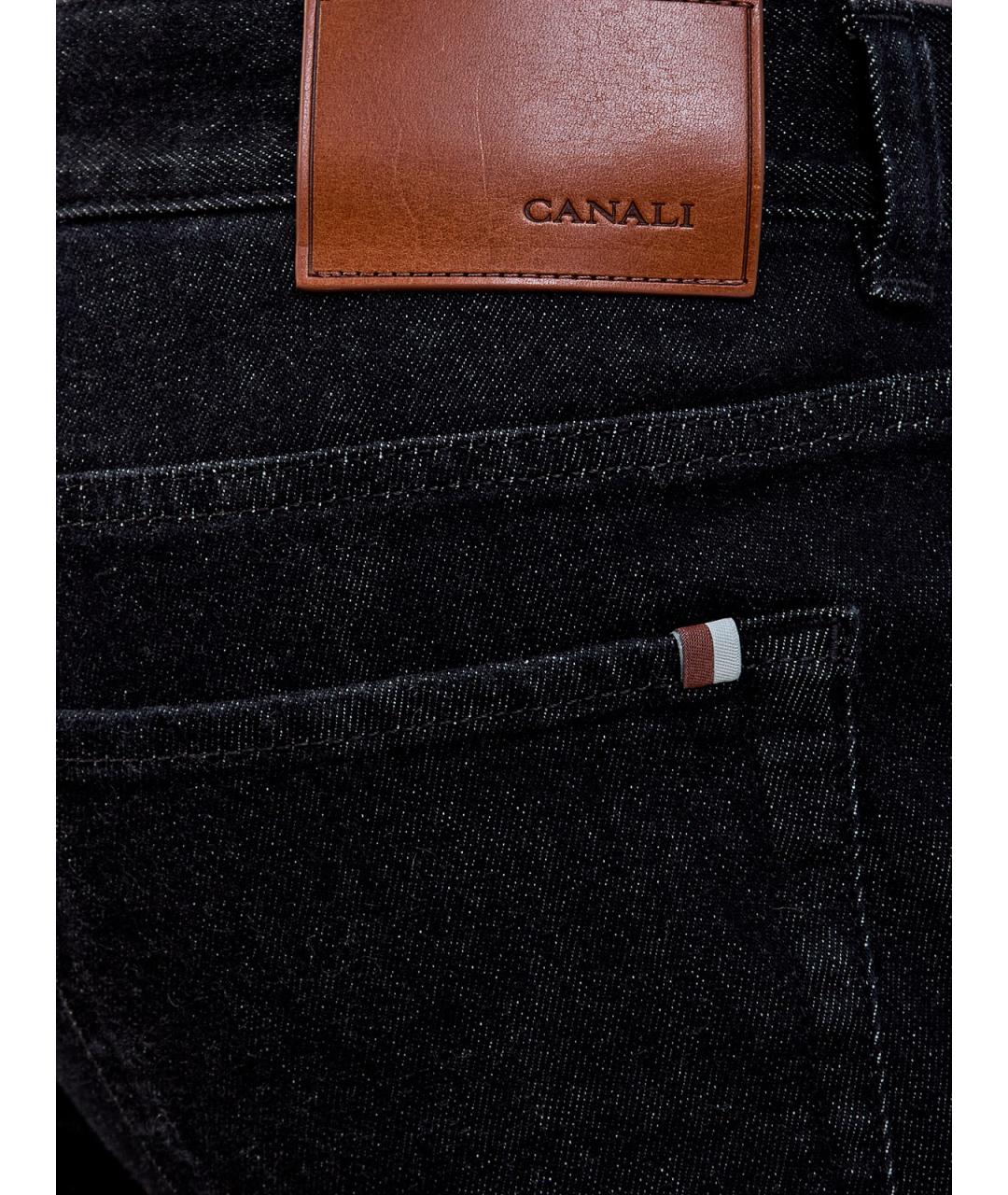 CANALI Черные хлопковые джинсы скинни, фото 5