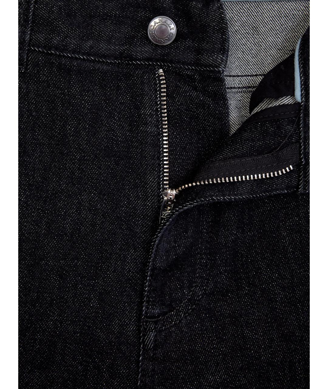 CANALI Черные хлопковые джинсы скинни, фото 6