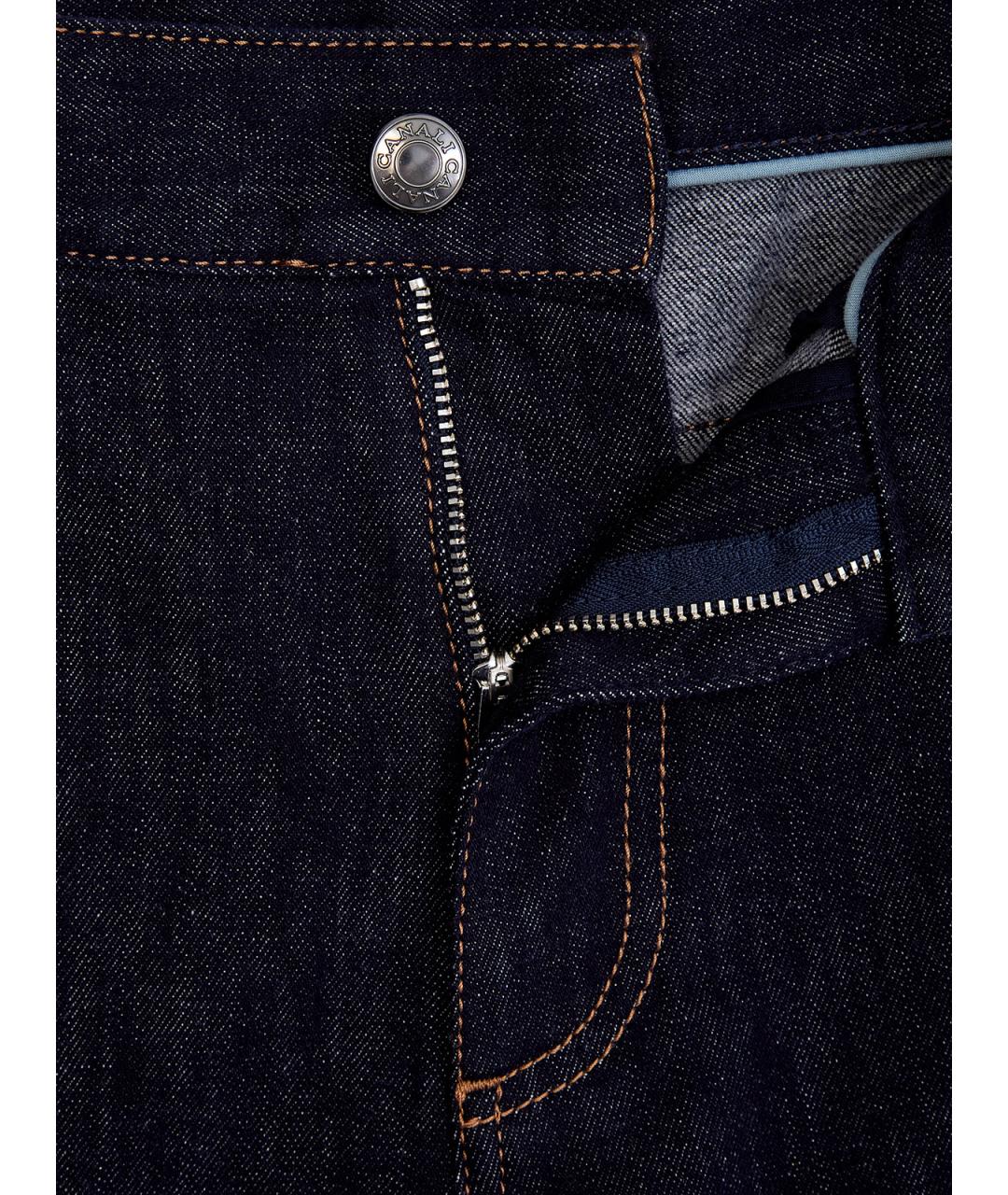 CANALI Синие хлопковые прямые джинсы, фото 6