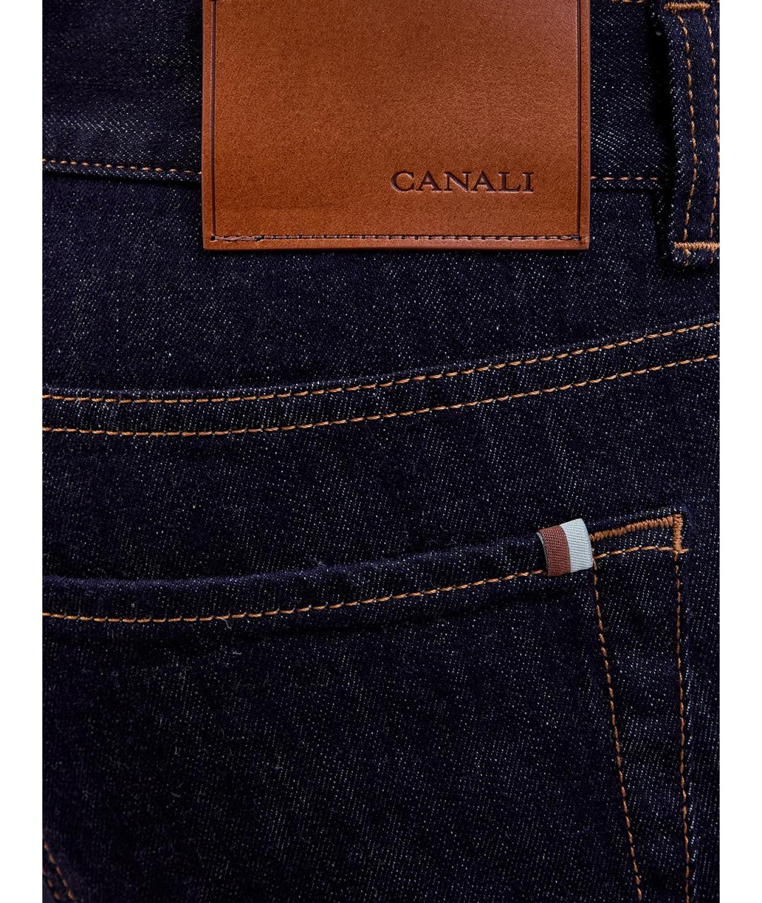 CANALI Синие хлопковые прямые джинсы, фото 5