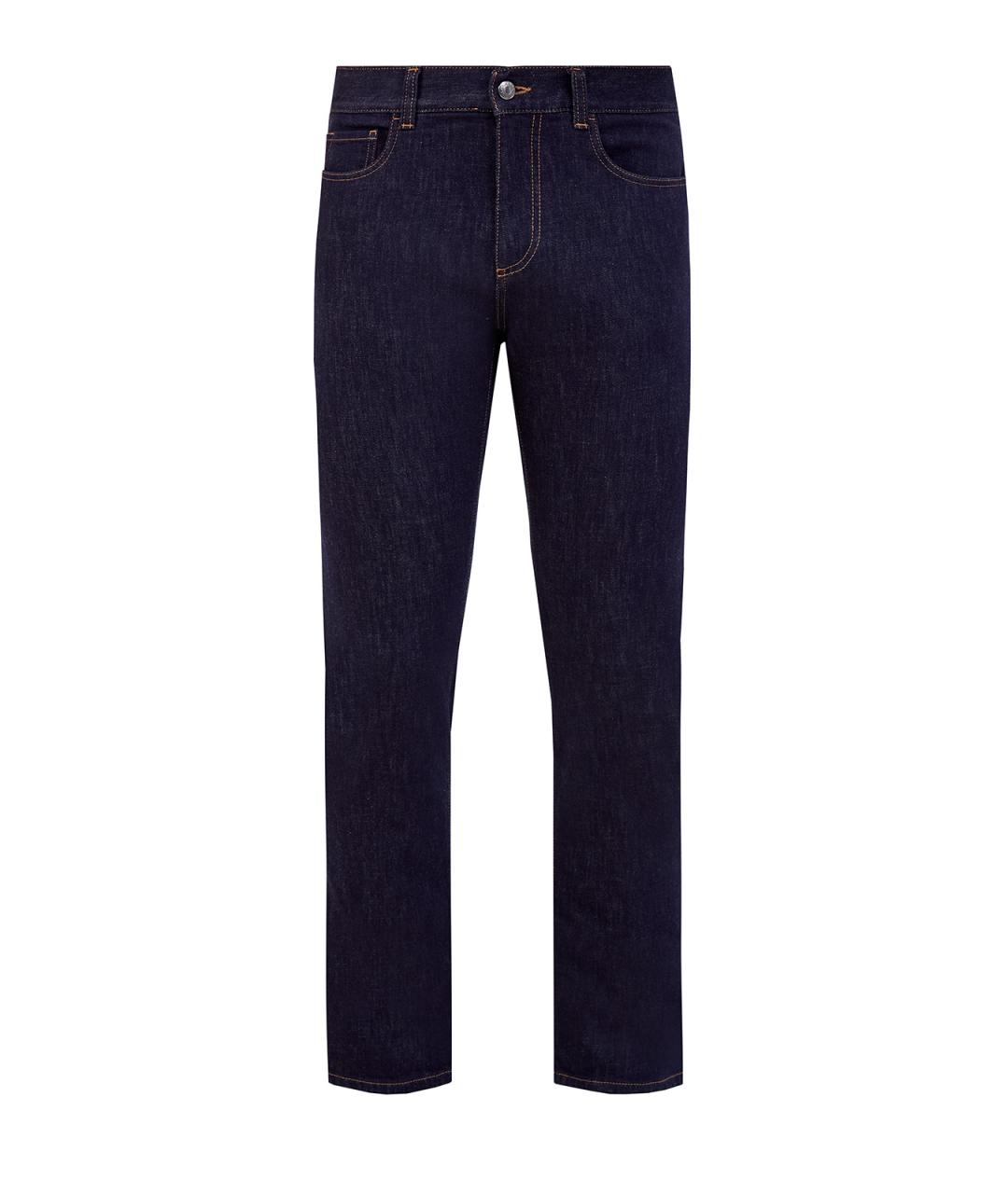 CANALI Синие хлопковые прямые джинсы, фото 1