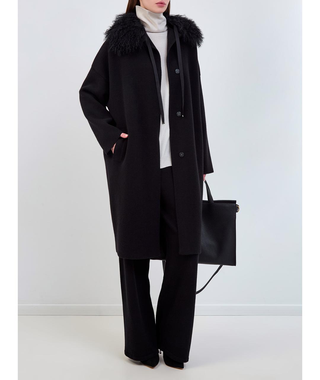 GENTRY PORTOFINO Черное кашемировое пальто, фото 2